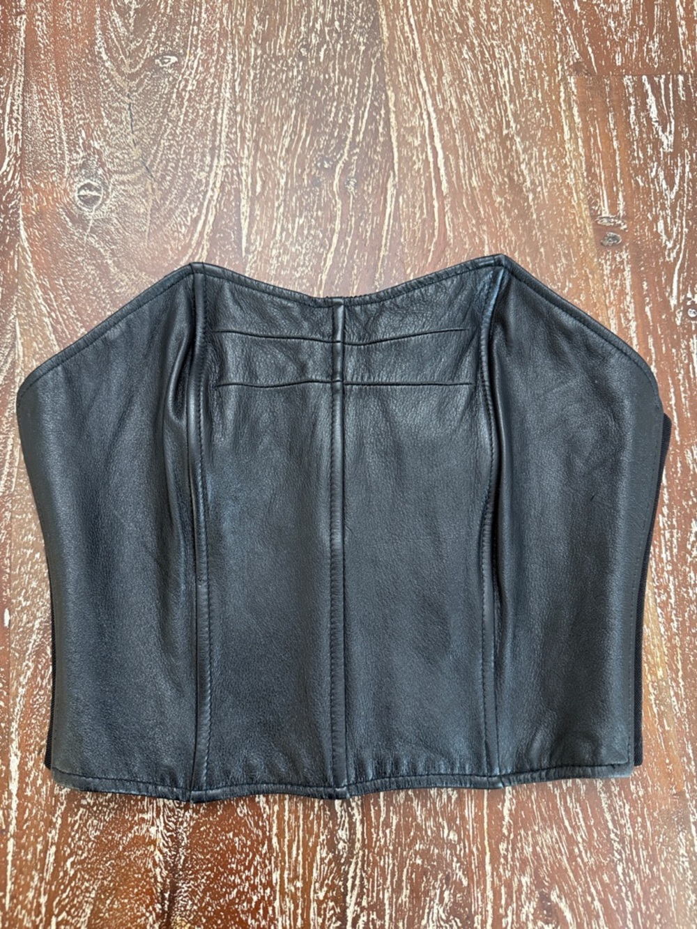 Wilsons Leather Black Leather Strapless Corset Top